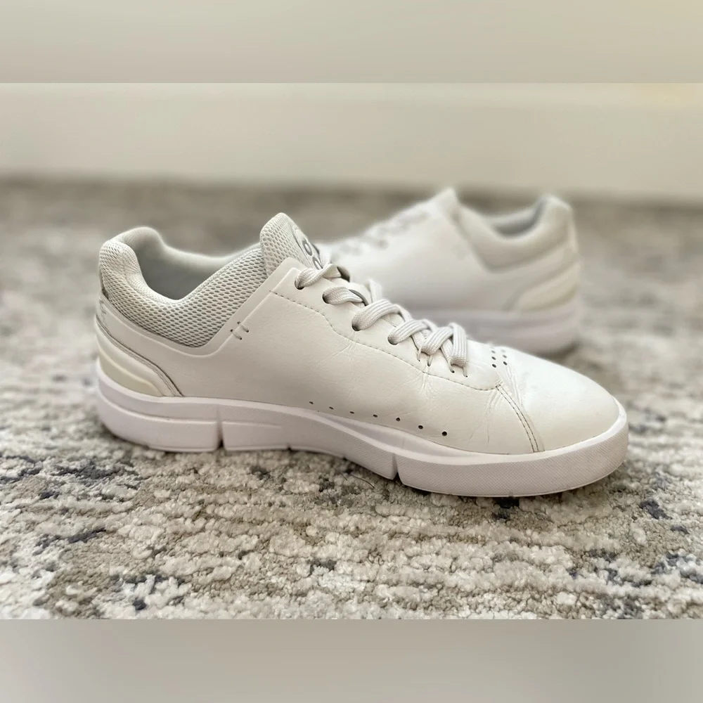 On Cloud The Roger Advantage White Leather Running Athletic Casual Shoes Size 7 - Picture 5 of 15